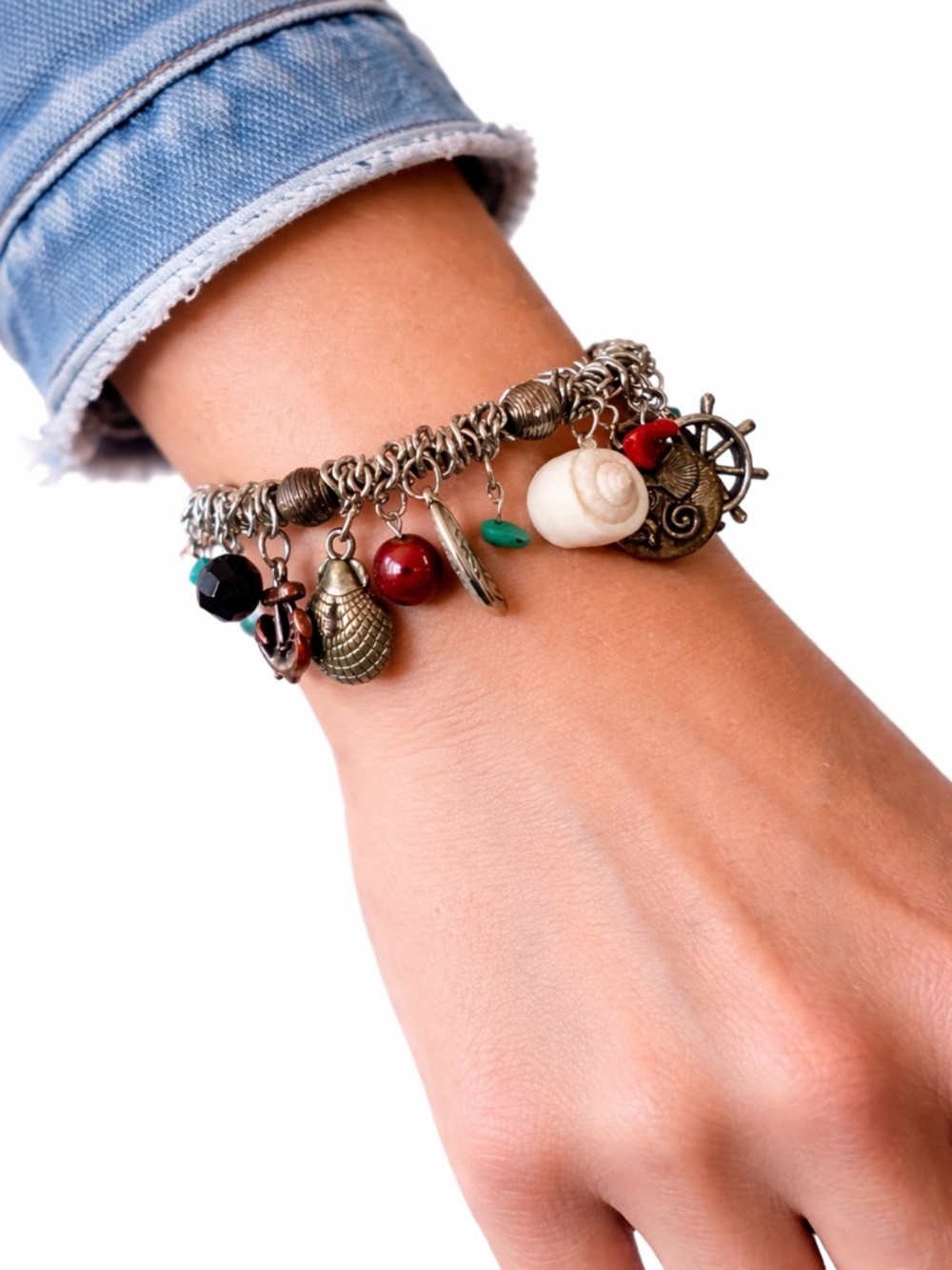 Vintage Coastal Charm Bracelet | Nautical Ocean Vibes | Statement Charm Stack 🌊